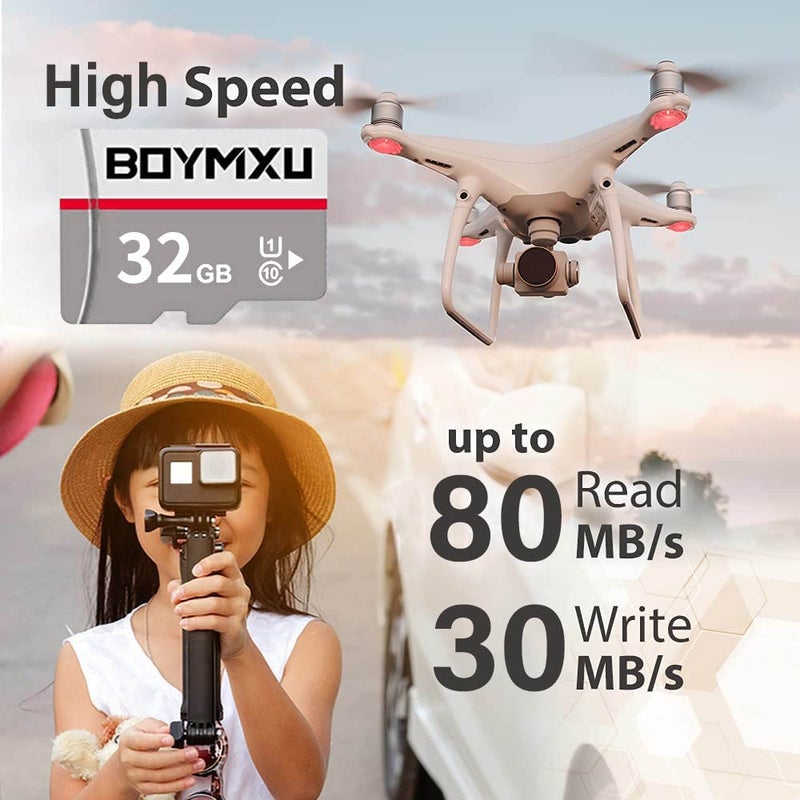 BOYMXU TF Memory Card 32GB,BOYMXU TF Card with Adapter,High Speed Card 10 TF Card Memory Card for Phone Camera Computer-Update - Image 2